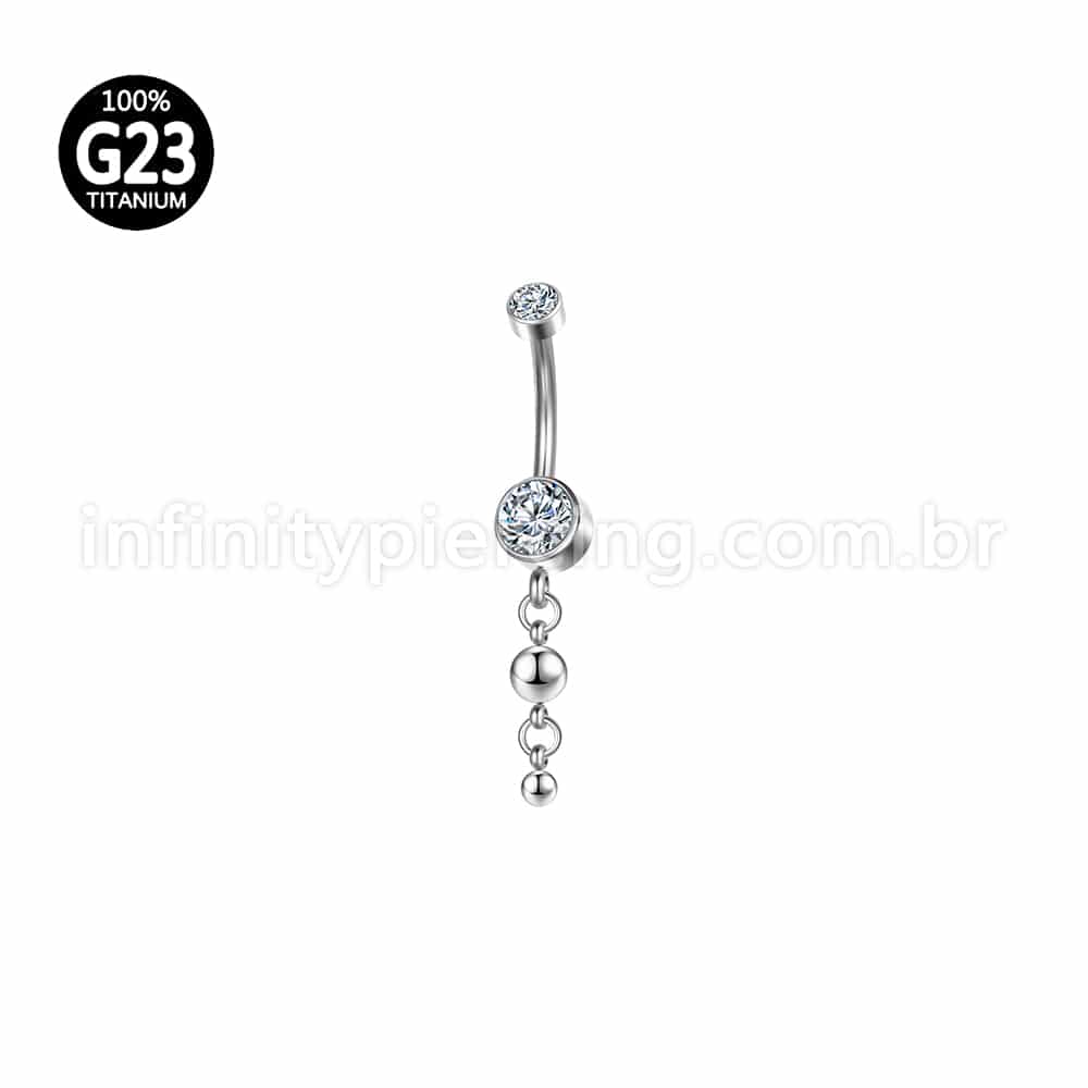 Piercing Banana Titânio Zircônia Com Pingente